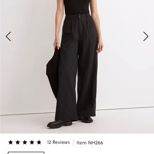 EUC Madewell Harlow Wide Leg Pants 14P Black